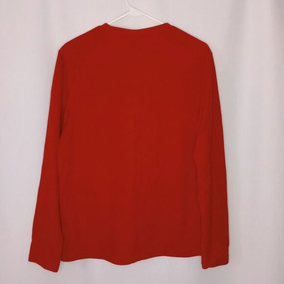 Croft & Barrow Red Fleece Sleepwear Pajama Top Long Slve Crew Neck  NWT Small - Picture 2 of 4